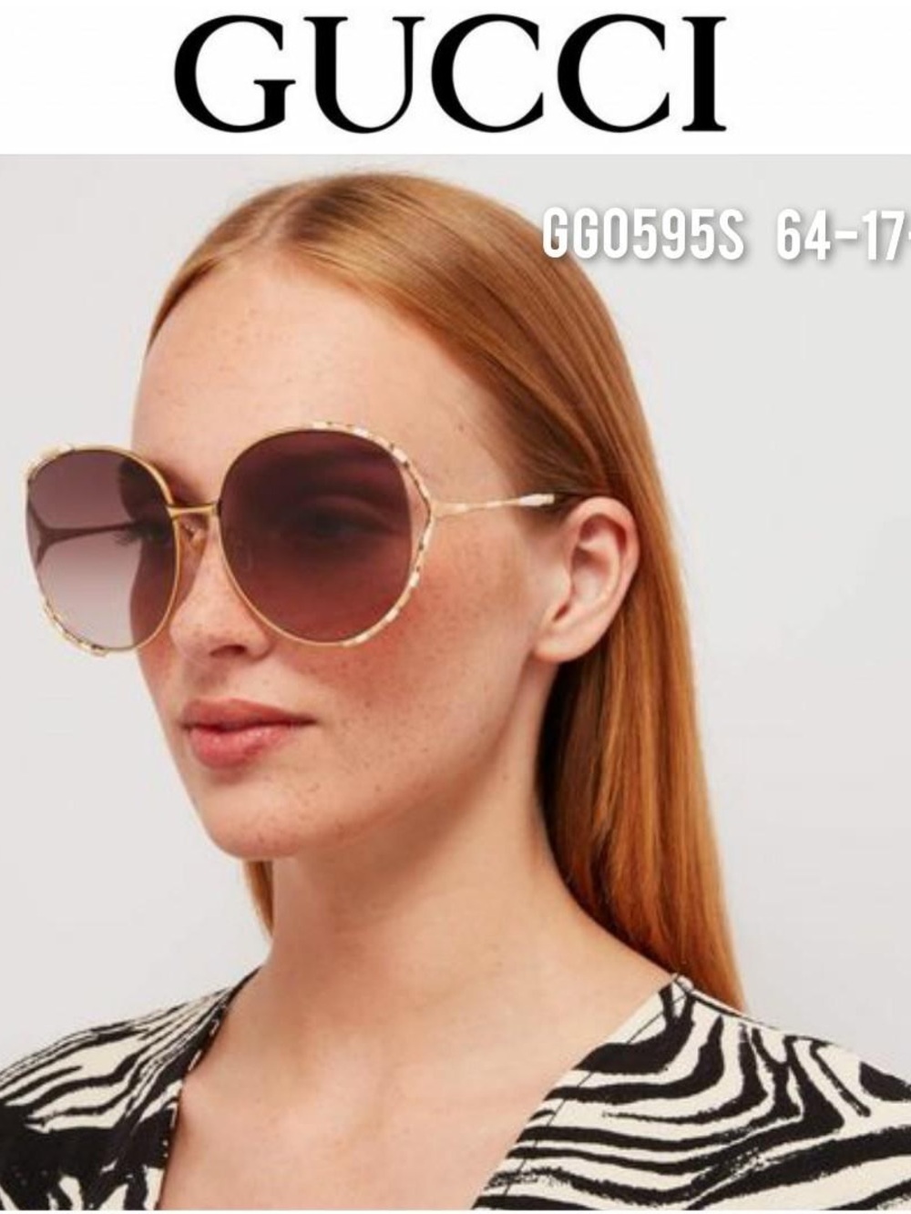 Gucci Gold Frame Sunglasses with gray Gradient Lenses - Picture 2 of 9